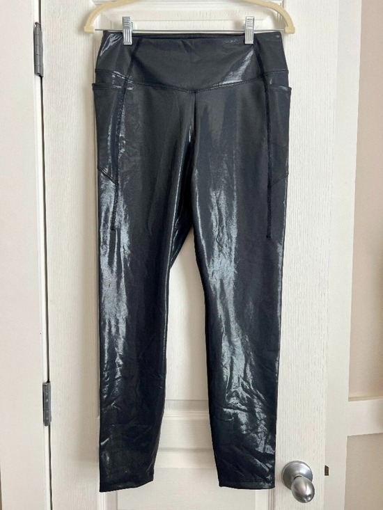 PINK Victoria's Secret Pants - Victoria's Secret PINK Ultimate High-Waist Pure Black Shine Leggings NWT Size Lg